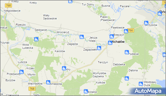 mapa Zagajówek, Zagajówek na mapie Targeo