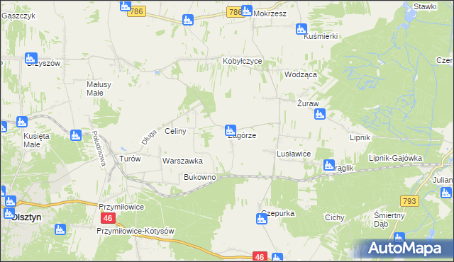 mapa Zagórze gmina Janów, Zagórze gmina Janów na mapie Targeo