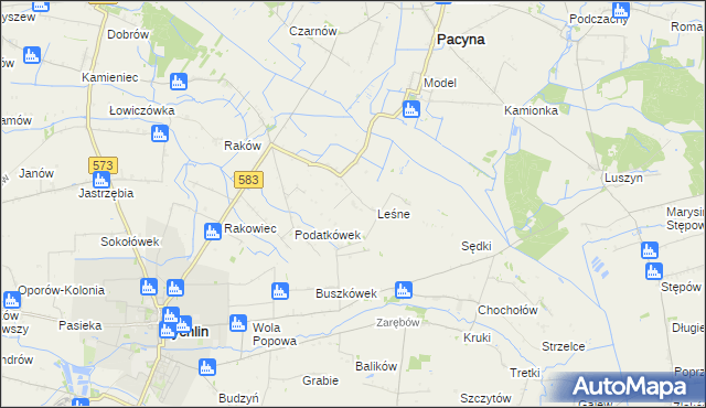 mapa Zagroby gmina Żychlin, Zagroby gmina Żychlin na mapie Targeo