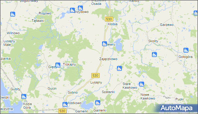 mapa Zajączkowo gmina Łukta, Zajączkowo gmina Łukta na mapie Targeo