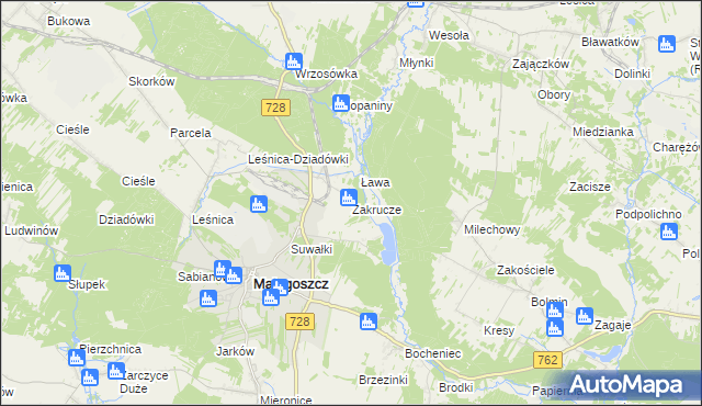 mapa Zakrucze, Zakrucze na mapie Targeo