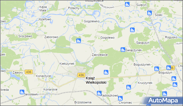 mapa Zakrzewice, Zakrzewice na mapie Targeo