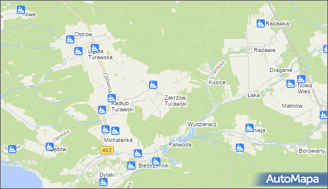 mapa Zakrzów Turawski, Zakrzów Turawski na mapie Targeo