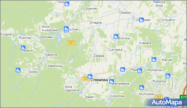 mapa Zaława, Zaława na mapie Targeo