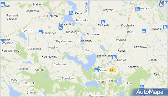 mapa Żałe, Żałe na mapie Targeo