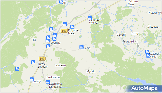 mapa Zalesie gmina Biała Piska, Zalesie gmina Biała Piska na mapie Targeo