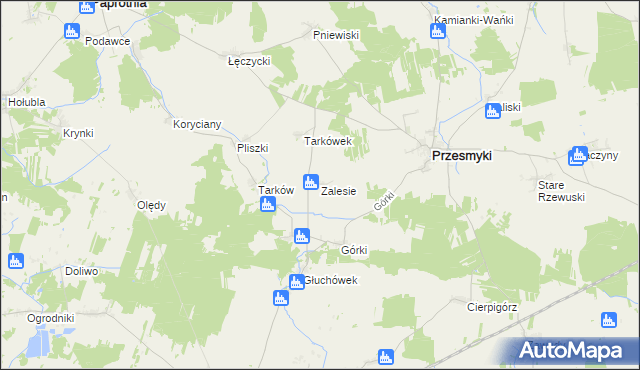 mapa Zalesie gmina Przesmyki, Zalesie gmina Przesmyki na mapie Targeo