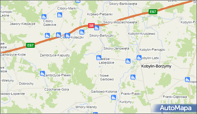 mapa Zalesie Łabędzkie, Zalesie Łabędzkie na mapie Targeo