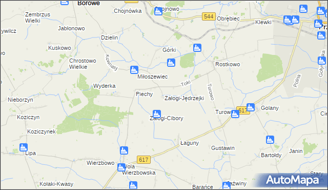 mapa Załogi-Jędrzejki, Załogi-Jędrzejki na mapie Targeo