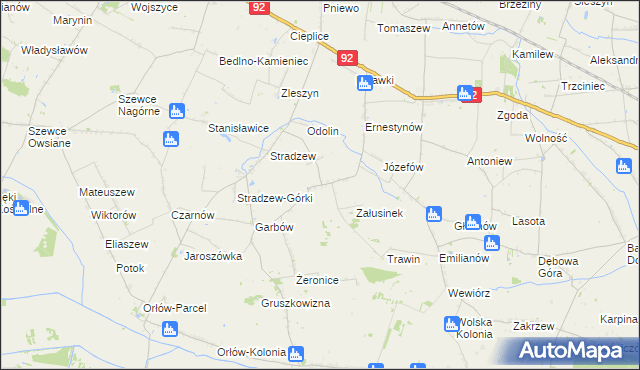 mapa Załusin, Załusin na mapie Targeo