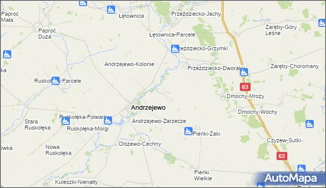 mapa Załuski-Lipniewo, Załuski-Lipniewo na mapie Targeo