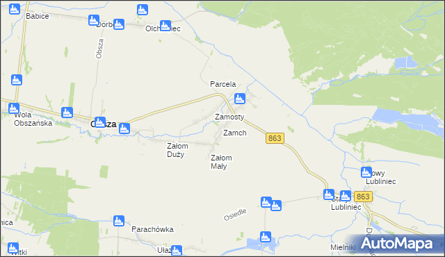 mapa Zamch, Zamch na mapie Targeo