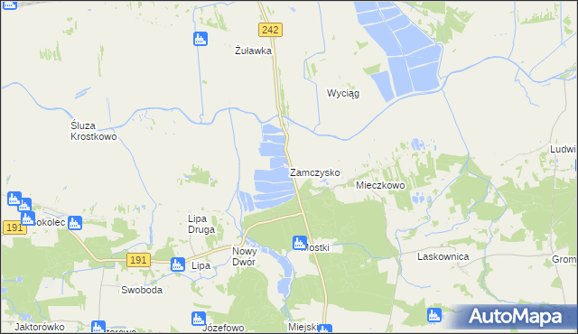 mapa Zamczysko gmina Gołańcz, Zamczysko gmina Gołańcz na mapie Targeo