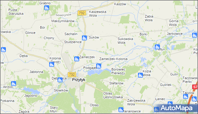 mapa Zameczek-Kolonia, Zameczek-Kolonia na mapie Targeo