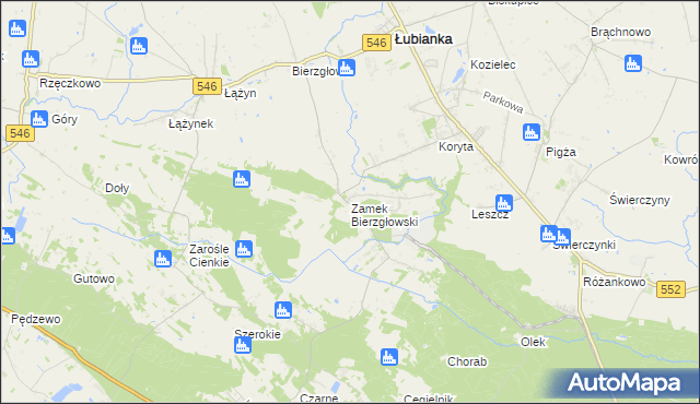 mapa Zamek Bierzgłowski, Zamek Bierzgłowski na mapie Targeo