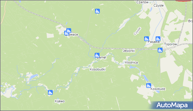 mapa Zamęt, Zamęt na mapie Targeo