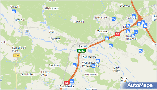 mapa Zamość gmina Szubin, Zamość gmina Szubin na mapie Targeo