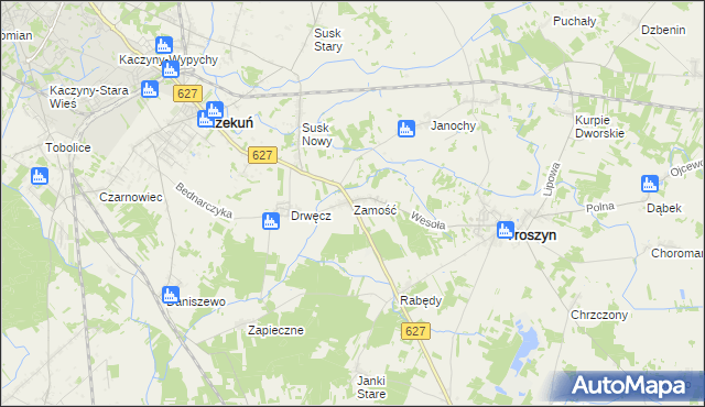 mapa Zamość gmina Troszyn, Zamość gmina Troszyn na mapie Targeo