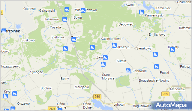 mapa Zamość gmina Wierzbinek, Zamość gmina Wierzbinek na mapie Targeo