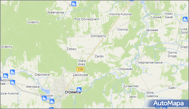 mapa Żardki, Żardki na mapie Targeo