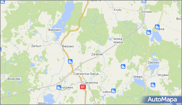 mapa Zarębiec, Zarębiec na mapie Targeo