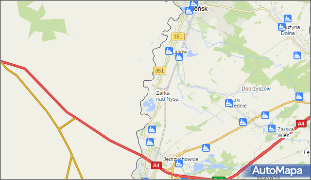 mapa Żarka nad Nysą, Żarka nad Nysą na mapie Targeo