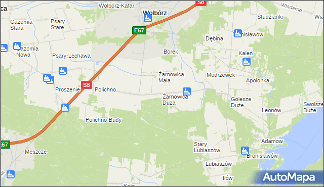 mapa Żarnowica Duża, Żarnowica Duża na mapie Targeo