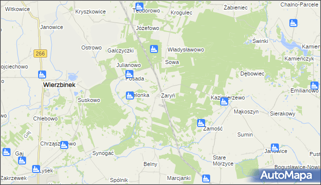 mapa Zaryń, Zaryń na mapie Targeo