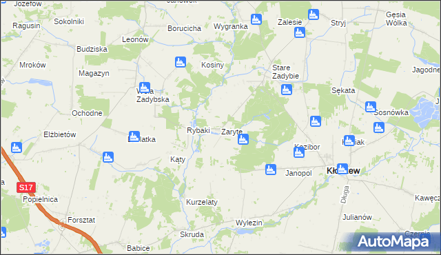 mapa Zaryte, Zaryte na mapie Targeo