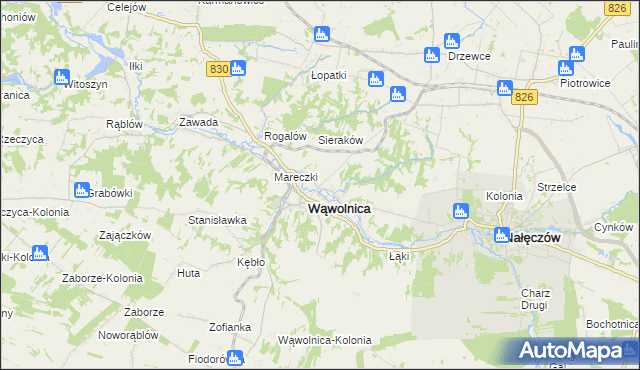 mapa Zarzeka gmina Wąwolnica, Zarzeka gmina Wąwolnica na mapie Targeo