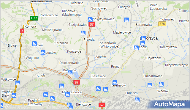 mapa Zastów, Zastów na mapie Targeo