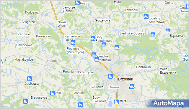 mapa Zawadka Brzostecka, Zawadka Brzostecka na mapie Targeo