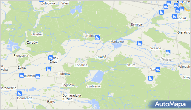 mapa Zawiść, Zawiść na mapie Targeo