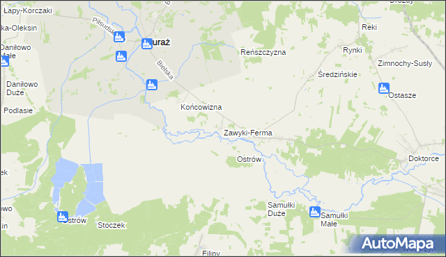 mapa Zawyki-Ferma, Zawyki-Ferma na mapie Targeo