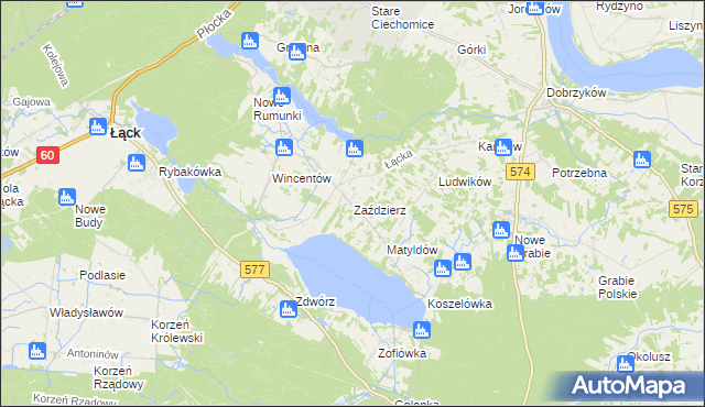 mapa Zaździerz, Zaździerz na mapie Targeo