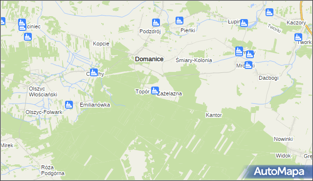 mapa Zażelazna, Zażelazna na mapie Targeo