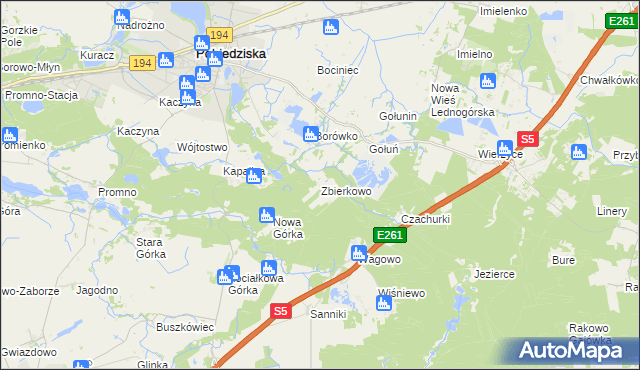 mapa Zbierkowo, Zbierkowo na mapie Targeo