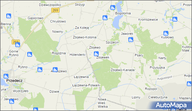 mapa Zbijewek, Zbijewek na mapie Targeo