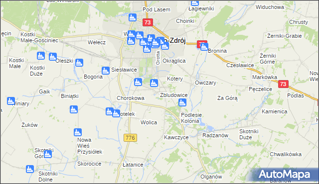 mapa Zbludowice, Zbludowice na mapie Targeo