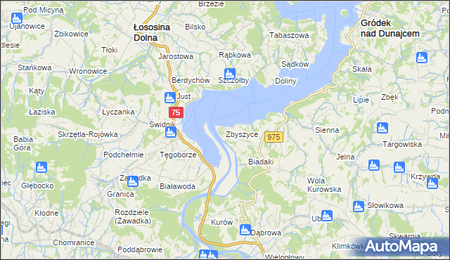 mapa Zbyszyce, Zbyszyce na mapie Targeo