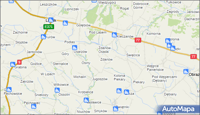 mapa Zdanów gmina Obrazów, Zdanów gmina Obrazów na mapie Targeo