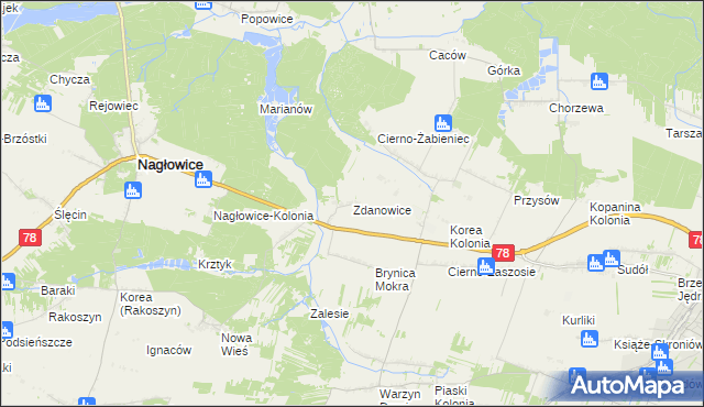 mapa Zdanowice, Zdanowice na mapie Targeo