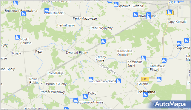 mapa Zdrody Nowe, Zdrody Nowe na mapie Targeo