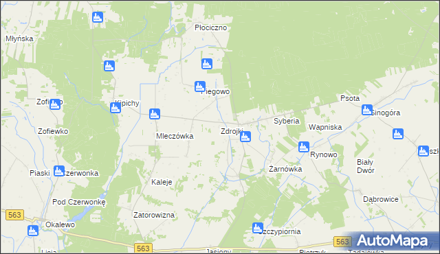 mapa Zdrojki gmina Lubowidz, Zdrojki gmina Lubowidz na mapie Targeo