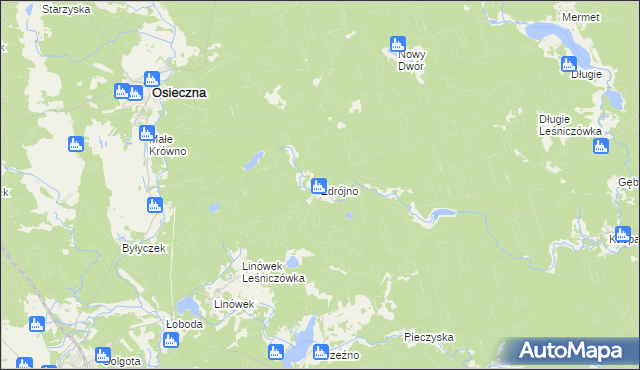 mapa Zdrójno gmina Osieczna, Zdrójno gmina Osieczna na mapie Targeo