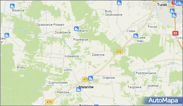 mapa Żdżenice, Żdżenice na mapie Targeo