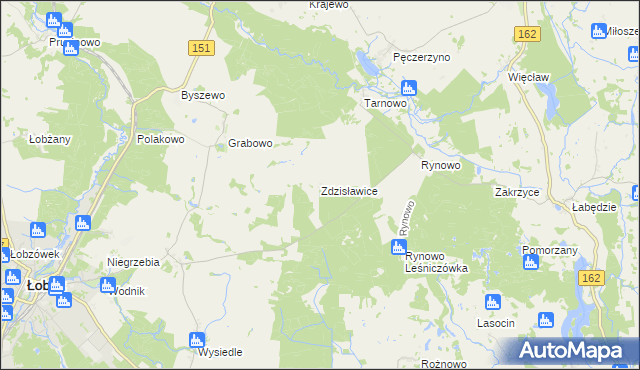 mapa Zdzisławice gmina Łobez, Zdzisławice gmina Łobez na mapie Targeo