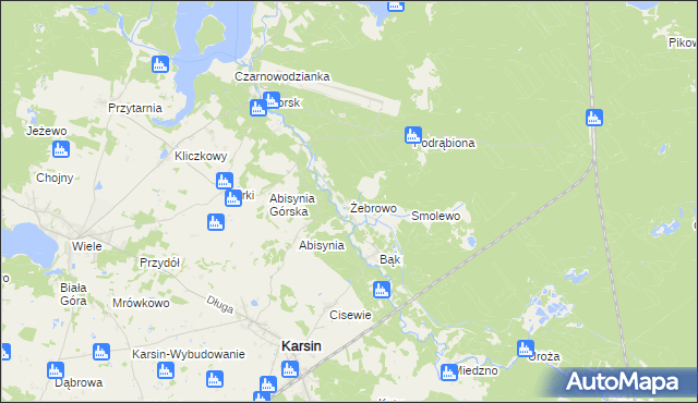 mapa Żebrowo, Żebrowo na mapie Targeo