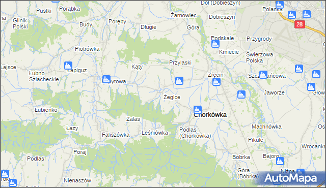 mapa Żeglce, Żeglce na mapie Targeo