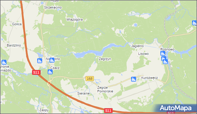 mapa Zegrzyn, Zegrzyn na mapie Targeo